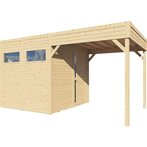 KONIFERA Gartenhaus "Cubus 2 Lounge", mit Anbaudach günstig online kaufen