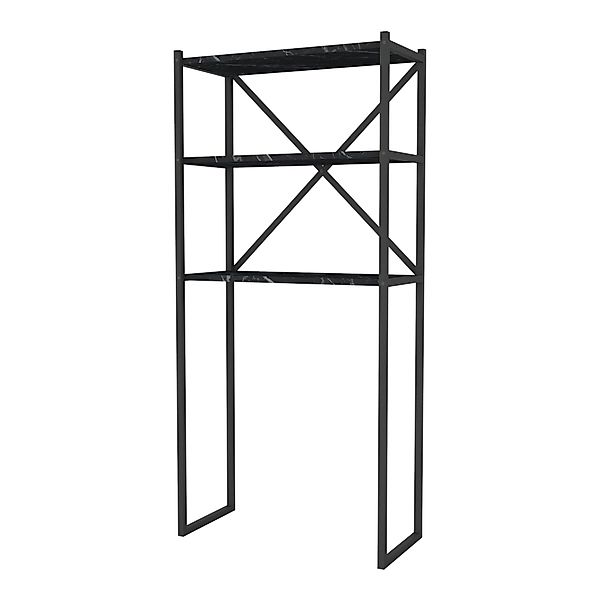 en.casa Badregal, Askersund Waschmaschinenregal 160x66x34cm Marmor-Optik, günstig online kaufen
