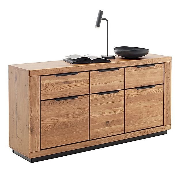 Lomadox Sideboard GIUSTINO-06, Eiche teilmassiv geölt, Massivholzfronten, 1 günstig online kaufen