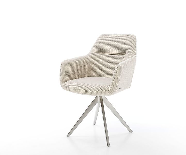 Esszimmerstuhl Pejo-Flex Cord Beige Kreuzgestell kantig Edelstahl Taschenfe günstig online kaufen