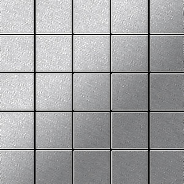 ALLOY Mosaik Fliese Massiv Metall Edelstahl Gebürstet Grau 1,6mm Stark Cent günstig online kaufen