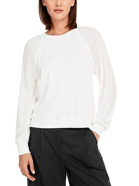 Marc Cain Langarmbluse "Gym & Go!" Premium Damenmode Uni Bluse mit Plissee- günstig online kaufen