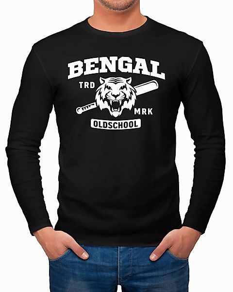 Neverless Longsleeve Herren Longsleeve Bengal Tiger günstig online kaufen