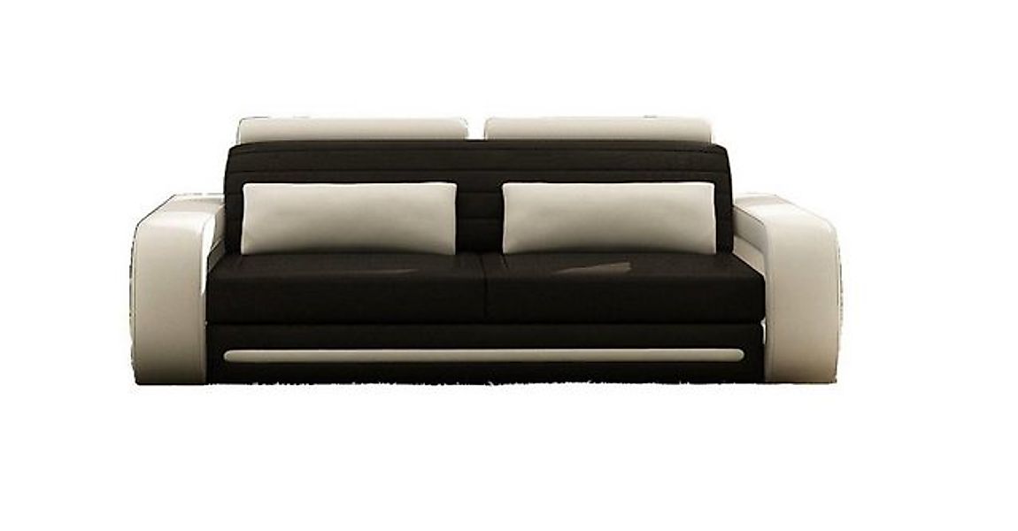 JVmoebel Sofa Weiß-schwarzes Ledersofa Couch 3 Sitzer Design Modern Neu, Ma günstig online kaufen