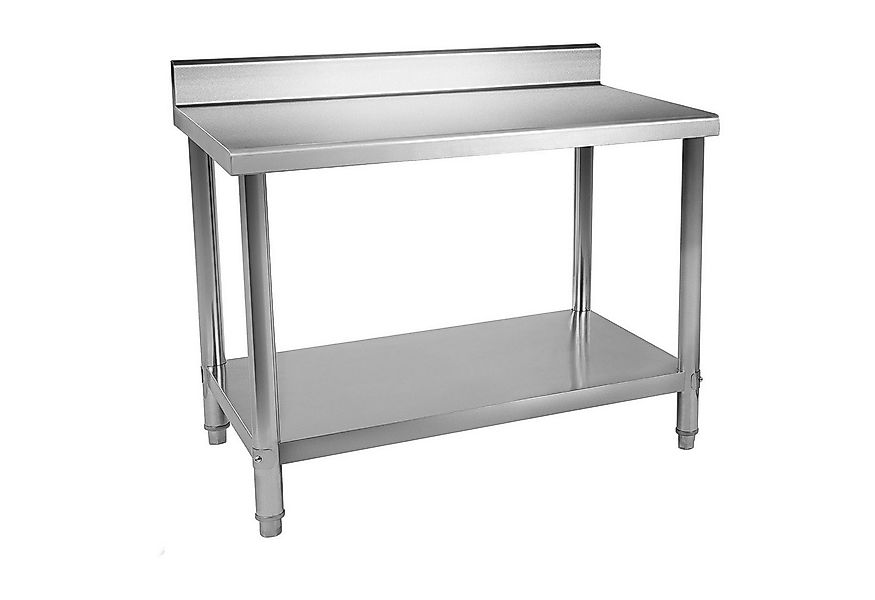 Royal Catering Arbeitstisch 100 x 60 cm Edelstahltisch Küchentisch Aufkantu günstig online kaufen