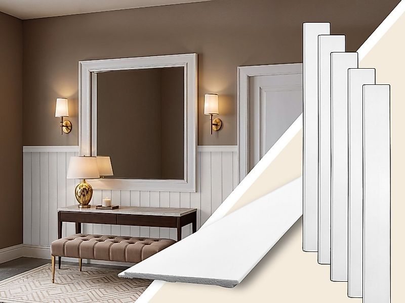 IKHEMalarka Wandpaneel Landhausstil – Boiserie Wandverkleidung Flurdekorati günstig online kaufen