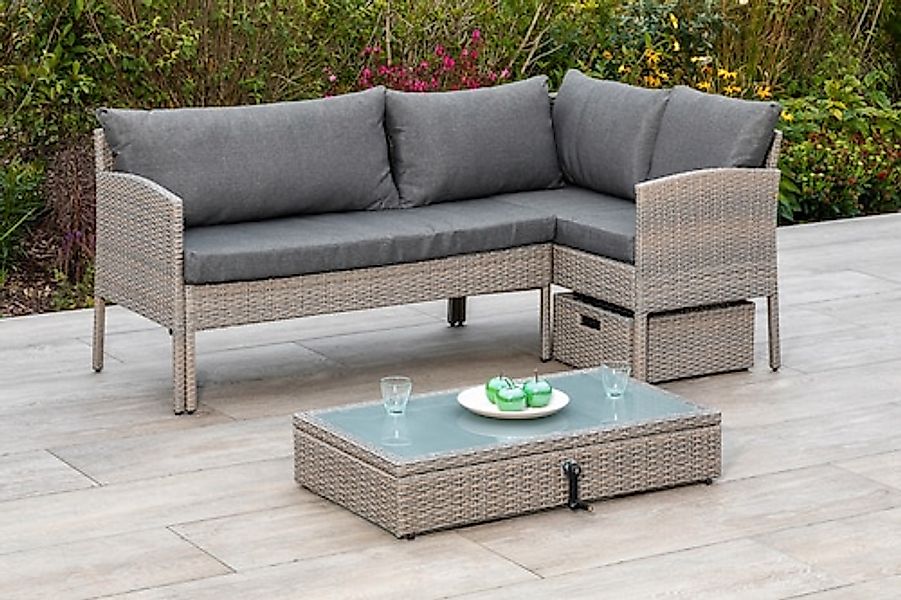 MERXX Balkonset »Viletta« 3 Stk. tlg. Ecksofa, höhenverstellbarer Tisch, mi günstig online kaufen