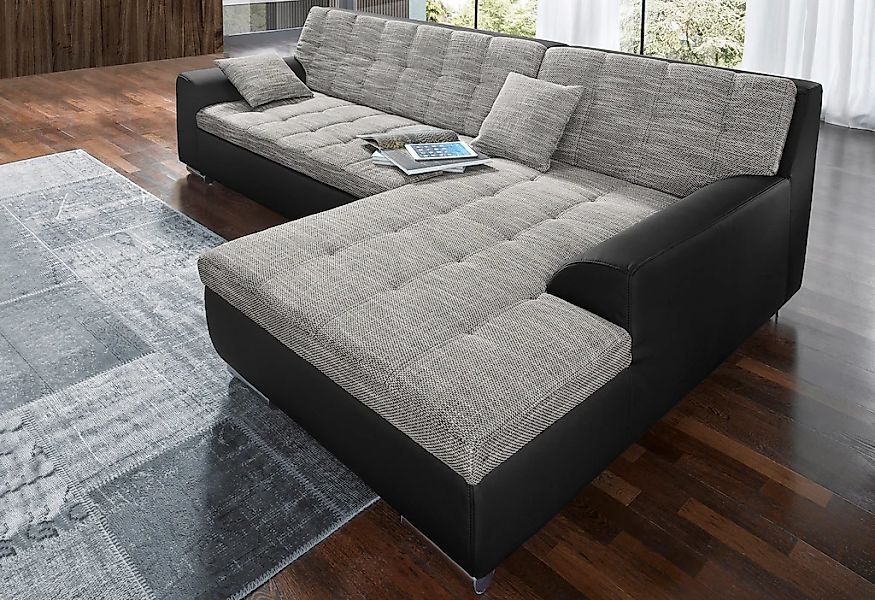 DOMO collection Ecksofa Treviso, wahlweise mit Bettfunktion, incl. Zierkiss günstig online kaufen