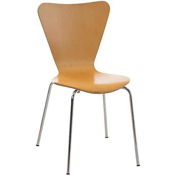 DELUKE Besucherstuhl BERLIN Holz Natura 45x49x85cm Konferenzstuhl Wartezimm günstig online kaufen