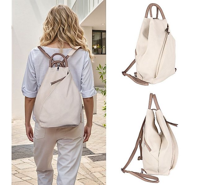 MIRROSI Tagesrucksack Damen Rucksack aus Kunstleder (ca. 30x34x14cm), aus h günstig online kaufen