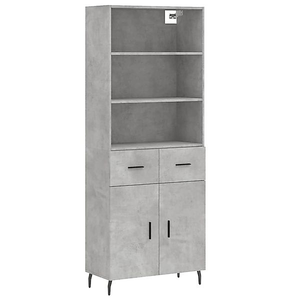 vidaXL Highboard Betongrau 69,5x34x180 cm Holzwerkstoff 3200533 günstig online kaufen
