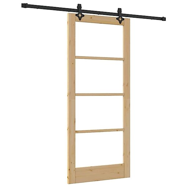 vidaXL Schiebetür ORKDAL Braun 86 x 198,5 cm Holz und Metall 3332199 günstig online kaufen