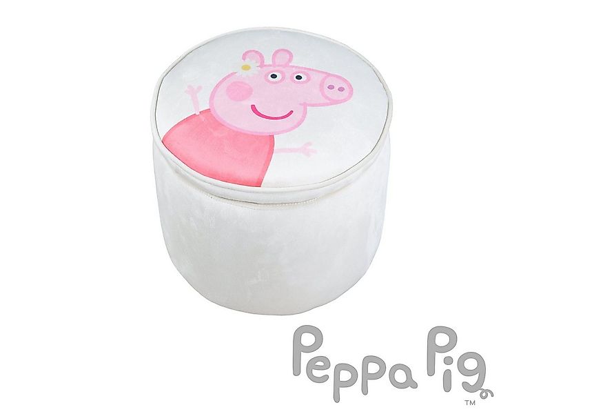 roba® Kinderhocker Peppa Pig, bequemer Hocker mit Samtbezug in Beige günstig online kaufen