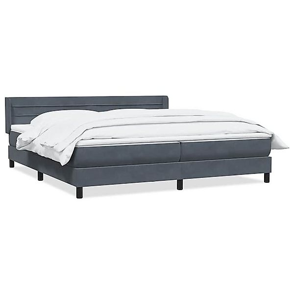vidaXL Boxspringbett, Boxspringbett mit Matratze Dunkelgrau 180x220 cm Samt günstig online kaufen