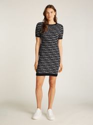 Tommy Jeans Strickkleid "TJW SCRIPT AOP SWEATER DRESS" mit Logo-Allover-Mus günstig online kaufen