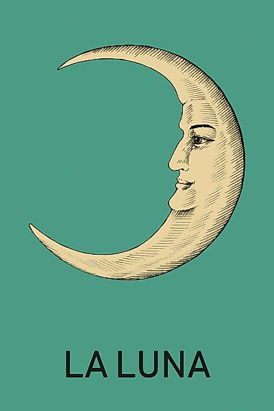 queence Leinwandbild "Der Mond", Kunst-Modern-Schriftzug, Premium-Leinwands günstig online kaufen