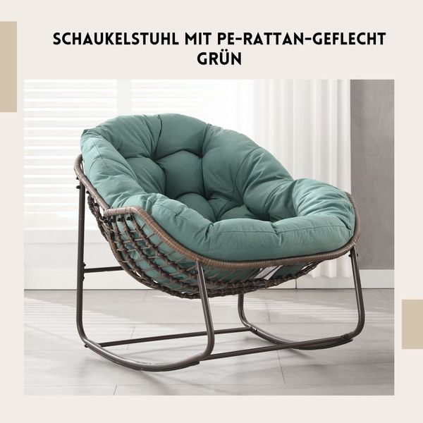 SeedWave Schaukelstuhl Übergroß mit PE-Rattan-Geflecht, 15 günstig online kaufen