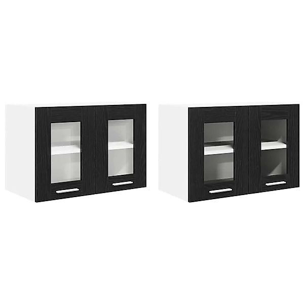 vidaXL Hängeschrank mit Tür 2 Stk Schwarz Eichen-Optik 60 x 31 x 40 cm 8842 günstig online kaufen