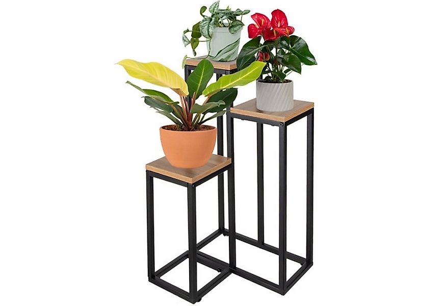 Ruhhy Blumenständer 3-stöckiger Metall-Blumenständer mit Nivellierfüßen, In günstig online kaufen