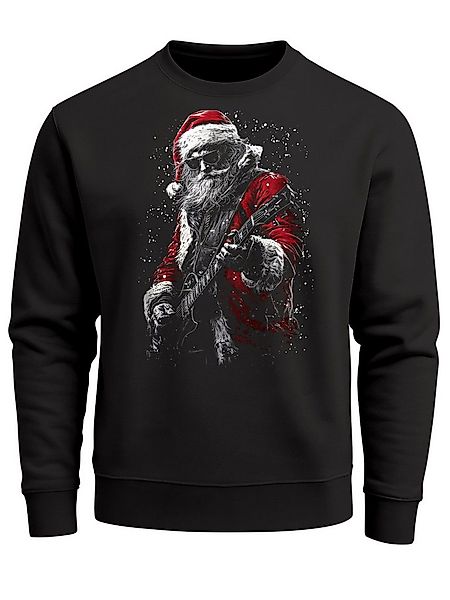 MoonWorks Sweatshirt Sweatshirt Herren Weihnachtspullover, Santa mit Gitarr günstig online kaufen