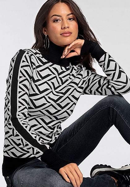 Melrose Rollkragenpullover mit Jacquard-Muster günstig online kaufen