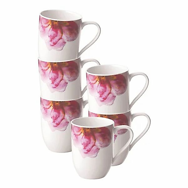Villeroy & Boch Becher »Kaffeebecher Rose Garden 290 ml 6er Set bunt« günstig online kaufen