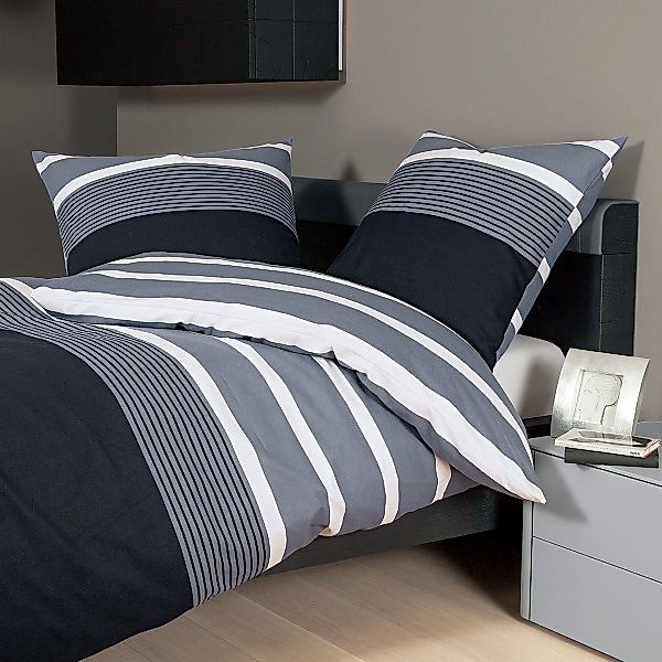 Janine Bettwäsche Davos 65030 silber, Biber, günstig online kaufen