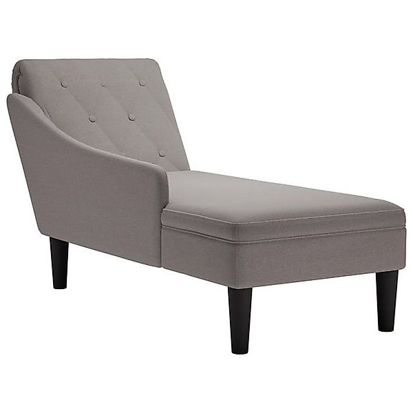 vidaXL Chaiselongue, Chaiselongue mit Kissen und Rechter Armlehne Taupe Sto günstig online kaufen