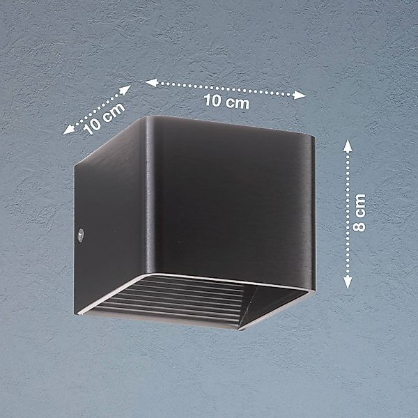 LED-Wandleuchte Dan, schwarz eloxiert günstig online kaufen