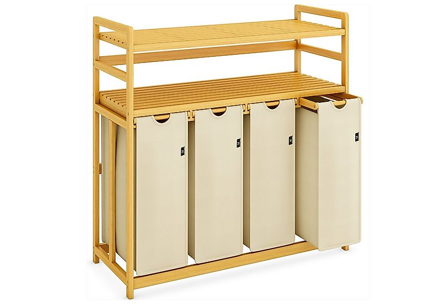 AdelDream Wäschekorb 200L Wäschesortierer mit Regalen 4 Fächer 2 Ablagen Wä günstig online kaufen