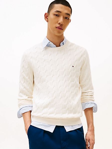 Tommy Hilfiger Strickpullover "CLASSIC CABLE CREW NECK mit Strukturstrick u günstig online kaufen