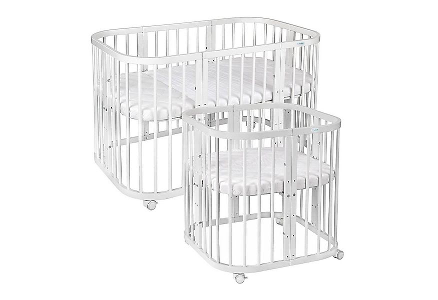 Waldin Babybett Mobiles Babybett aus Holz 7in1 mit Matratze, mitwachsend günstig online kaufen