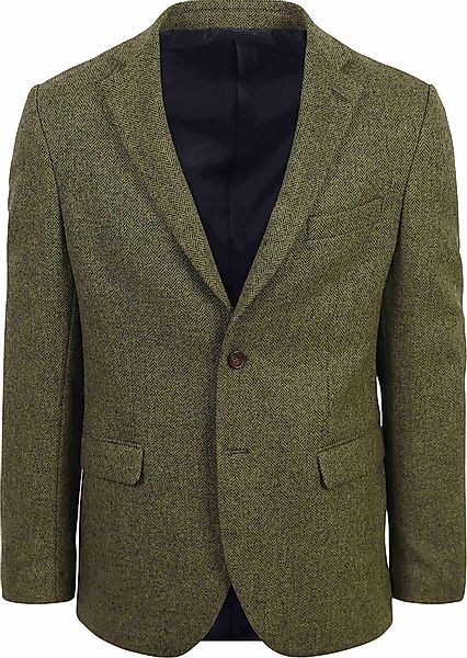 Suitable Tweed Blazer Herringbone Grün - Größe 48 günstig online kaufen