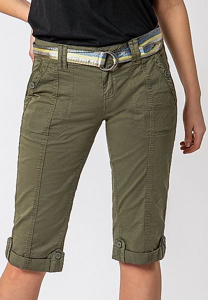 Fresh Made Caprihose Damen Caprihose Sommerhose mit buntem Gürtel Capri kur günstig online kaufen