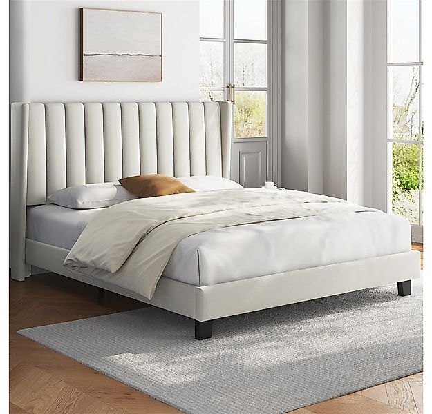 Yaheetech Polsterbett 140/160 x 200 cm, Doppelbett Familienbett Bettgestell günstig online kaufen