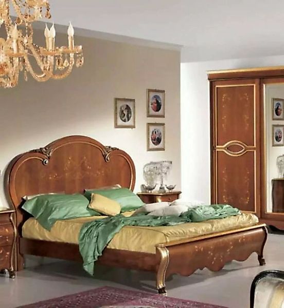 JVmoebel Bett Braun Bett Polster Klassische Doppelbett Holz Hotel Betten (1 günstig online kaufen