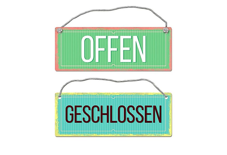 speecheese Metallschild Offen oder Geschlossen Wendeschild mit Kordel Schil günstig online kaufen