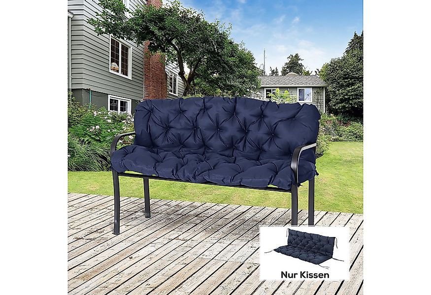 Outsunny Bankauflage 3 Sitzer, 150 x 98 x 8 cm, mit Bändern, Outdoor/Indoor günstig online kaufen