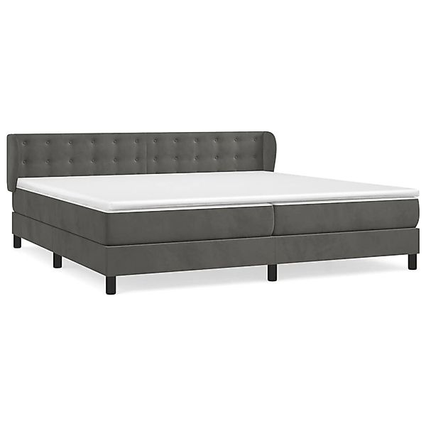 vidaXL Boxspringbett mit Matratze Dunkelgrau 200x200 cm Samt1372386 günstig online kaufen