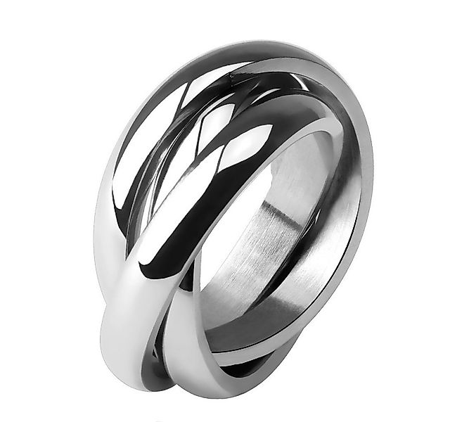 Taffstyle Fingerring Damenring Edelstahl Silber Dreifach Dreier Ring Größe günstig online kaufen