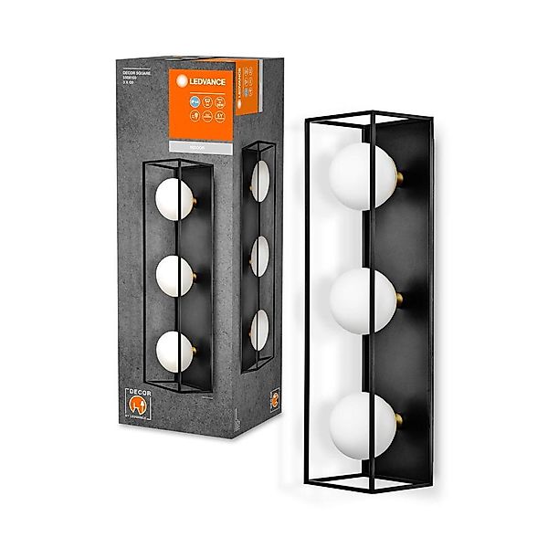 Wand- und Deckenleuchte Decor Square in Schwarz G9 3-flammig IP44 günstig online kaufen
