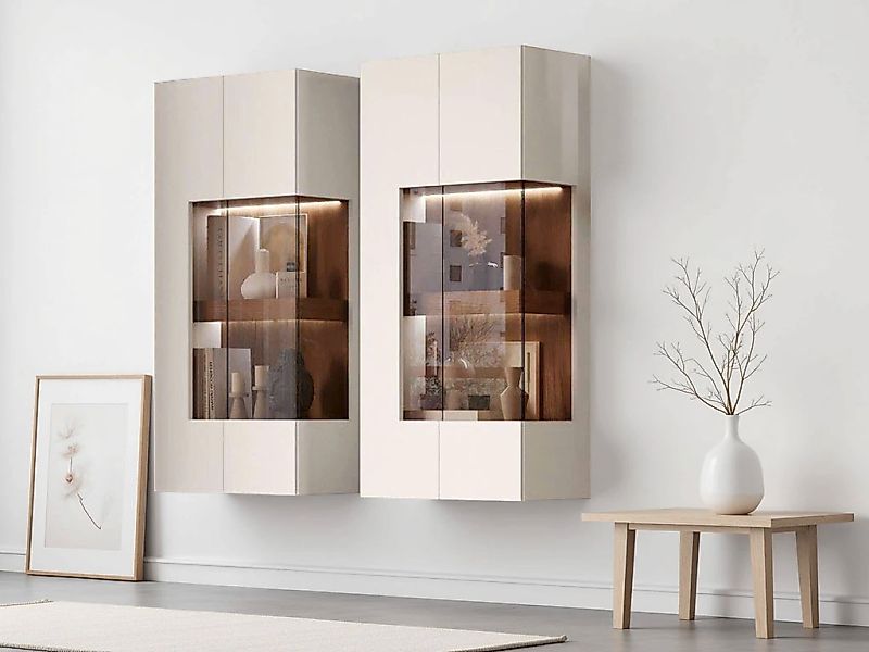 Places of Style Hängevitrine "Sky45", (H/B/T): 125/62/30cm), Mit Beleuchtun günstig online kaufen