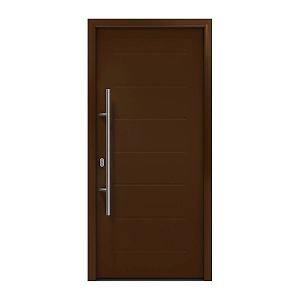 EcoStar Haustür Isopro IP 015 Terrabraun 110 cm x 210 cm DIN L günstig online kaufen