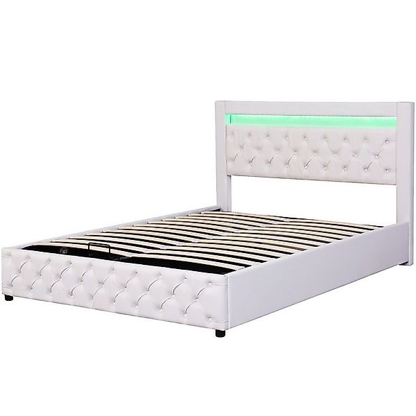 Gotagee Polsterbett Doppelbett 160x200cm Funktionsbett mit LED mit Stauraum günstig online kaufen