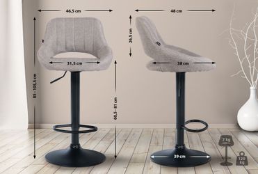 Barhocker Milet Stoff Schwarz Schwarz günstig online kaufen