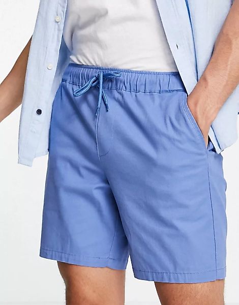 ASOS DESIGN – Enge Chino-Shorts mit elastischem Bund in Hellblau günstig online kaufen