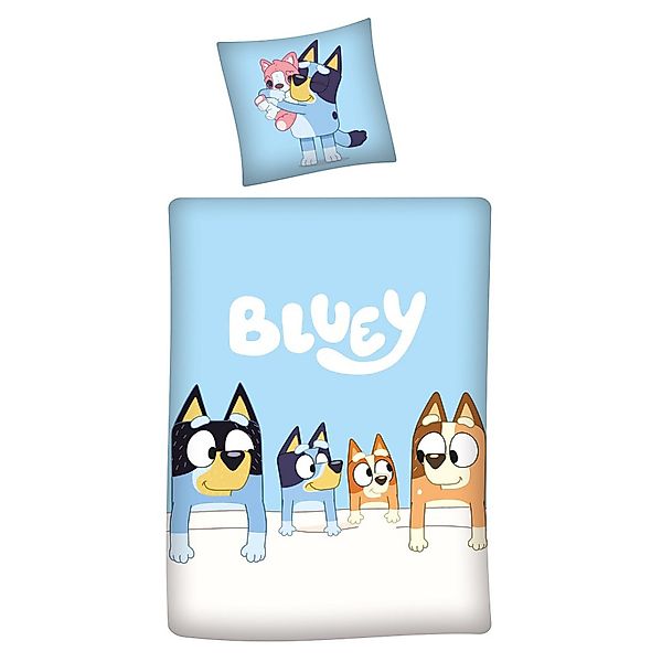 Familando Kinderbettwäsche Bluey "Family" 135x200 80x80 günstig online kaufen