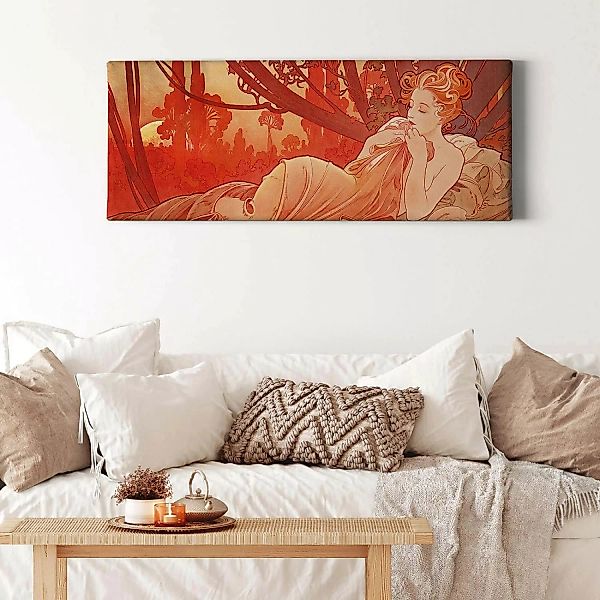 Bricoflor Jugendstil Wandbild In Orange Ausgefallenes Leinwand Bild Der 20E günstig online kaufen