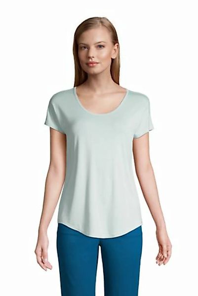 Shirt aus Bambusviskose, Ballett-Ausschnitt, Damen, Größe: M Normal, Grün, günstig online kaufen