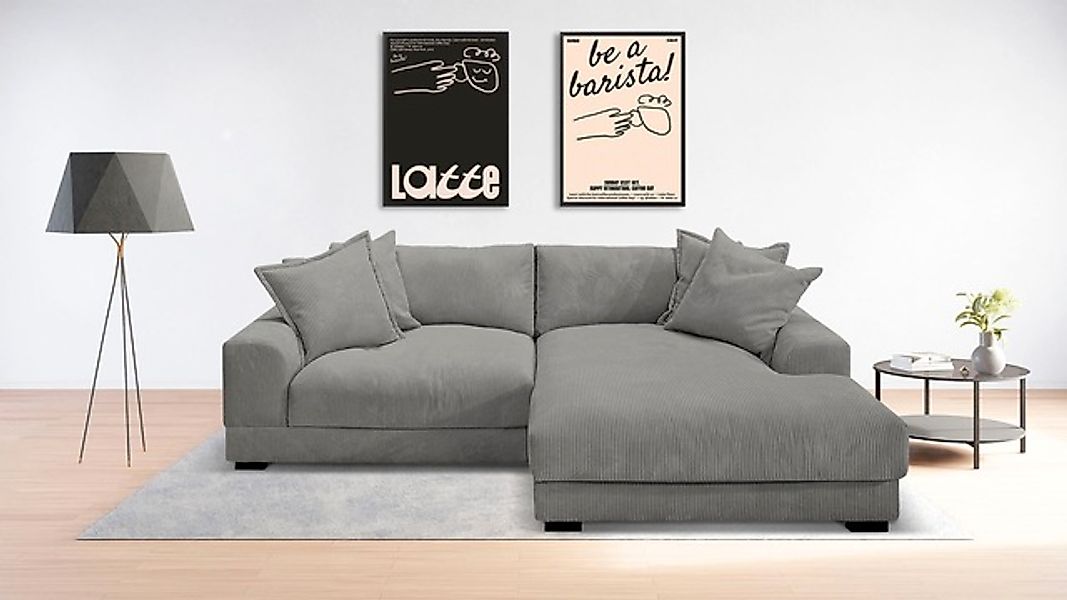 TRENDMANUFAKTUR Ecksofa »Zinal, aktuelles Design, mit 4 Zierkissen,«, mit e günstig online kaufen